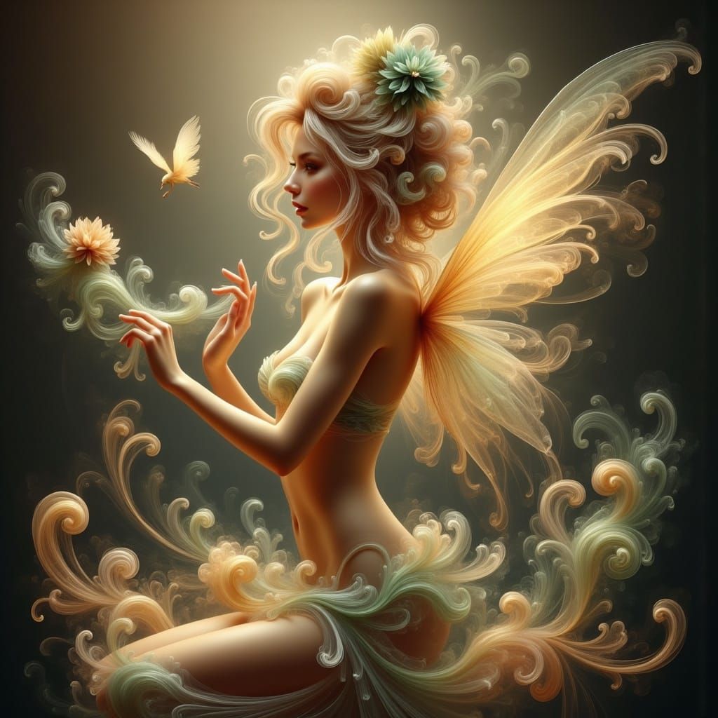 Ethereal Christmas Pixie in Fantasy Landscape