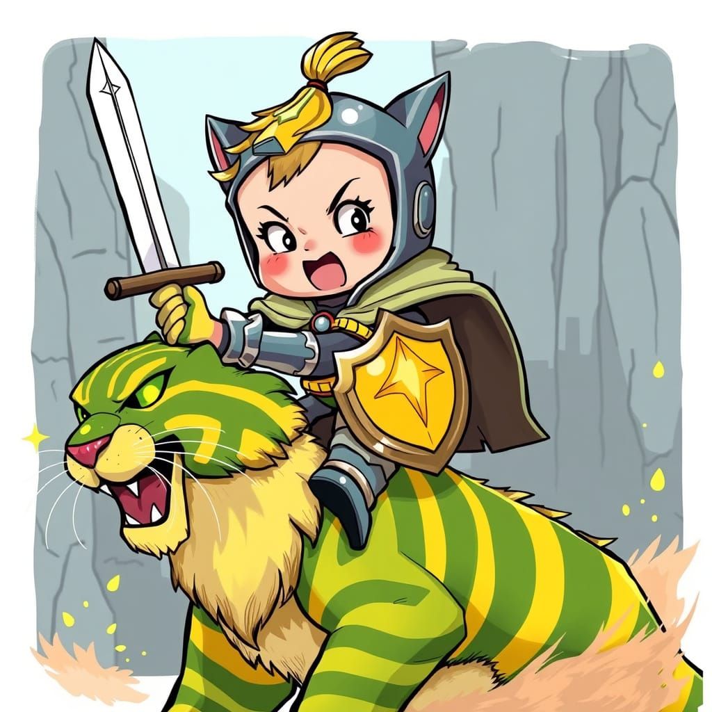 Miniature Warrior Rides Majestic Battle Cat into Epic Fantas...