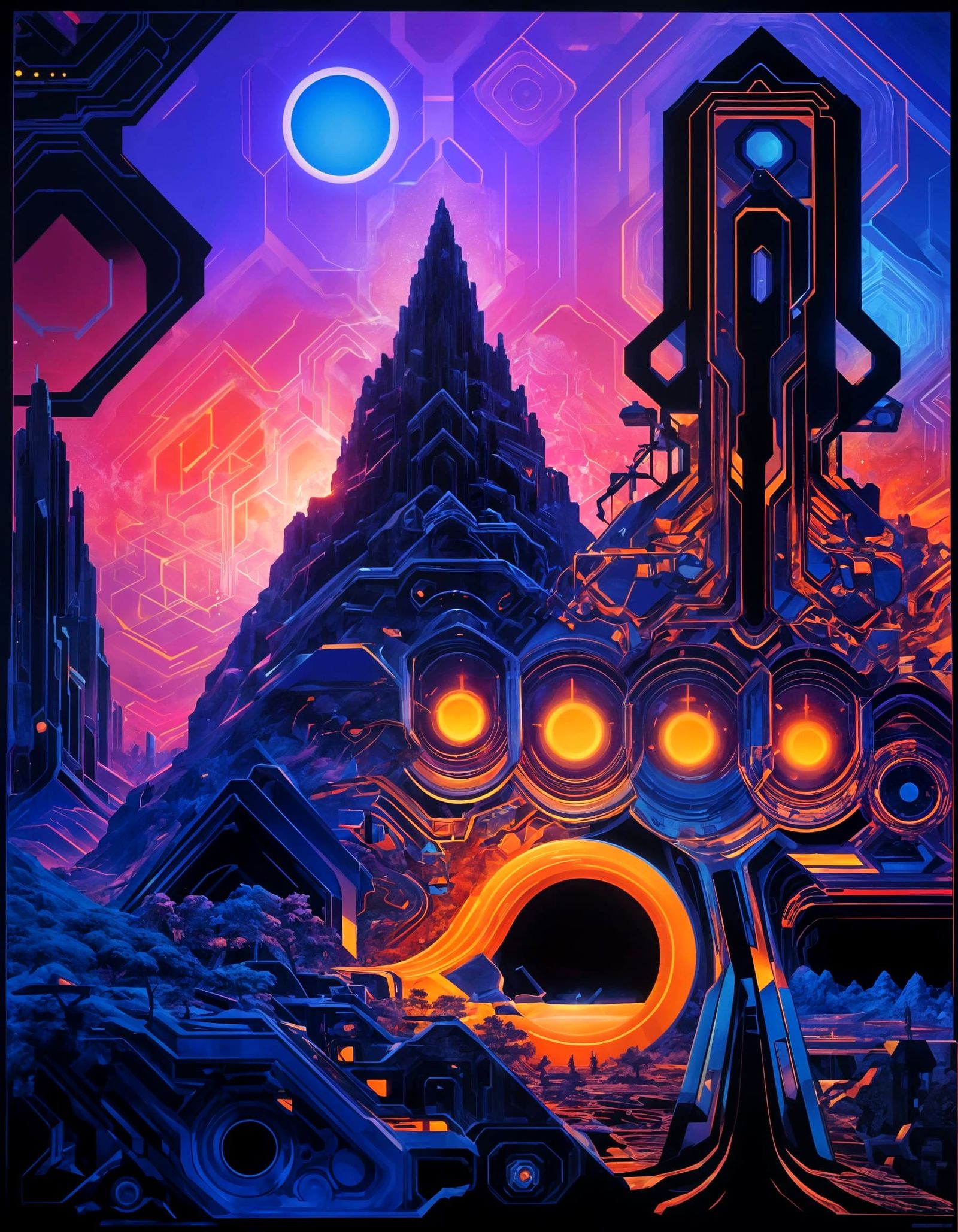 Surreal Crystal Entity in Vibrant 4D Matrix