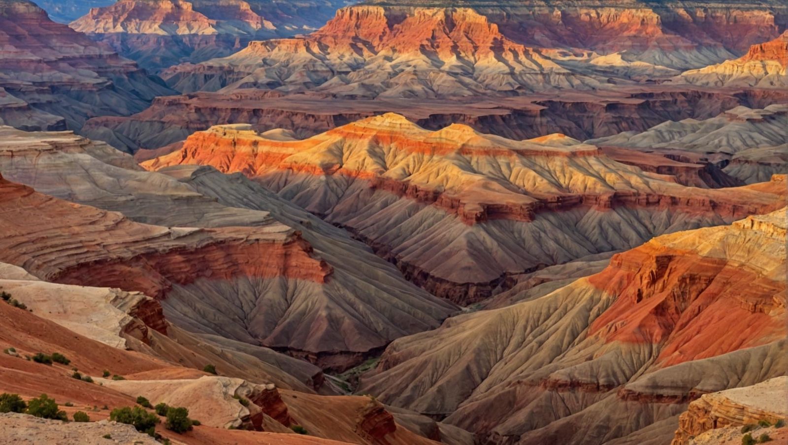 Colorful Earth Layers Reflecting Cities in Time