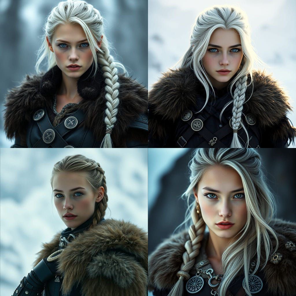 Mystical Warrior Woman in Nordic Attire