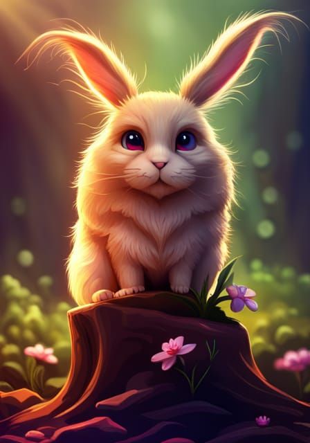 Adorable Bunny in Detailed Storybook Style