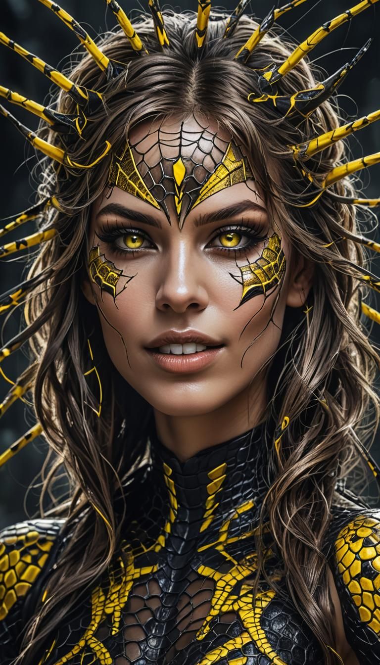 Neon Noir: Woman with Snake Skin and Cyberpunk Style