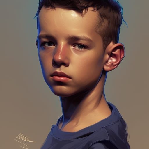 Detailed Portrait of a Boy in Artgerm Style
