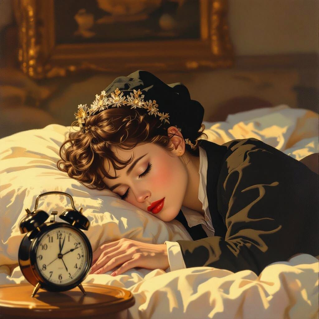 Woman Gazing at Sailships on the Horizon