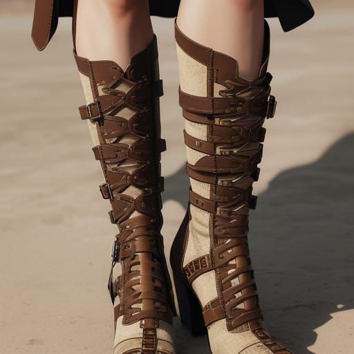 Elegant Knee-High Gladiator Boot in Earthy Tones