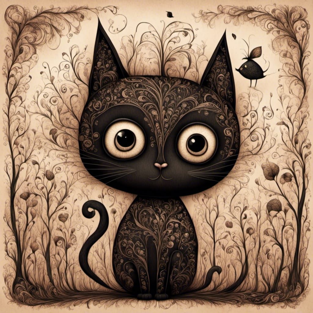 Elegant Black Cat Portrait