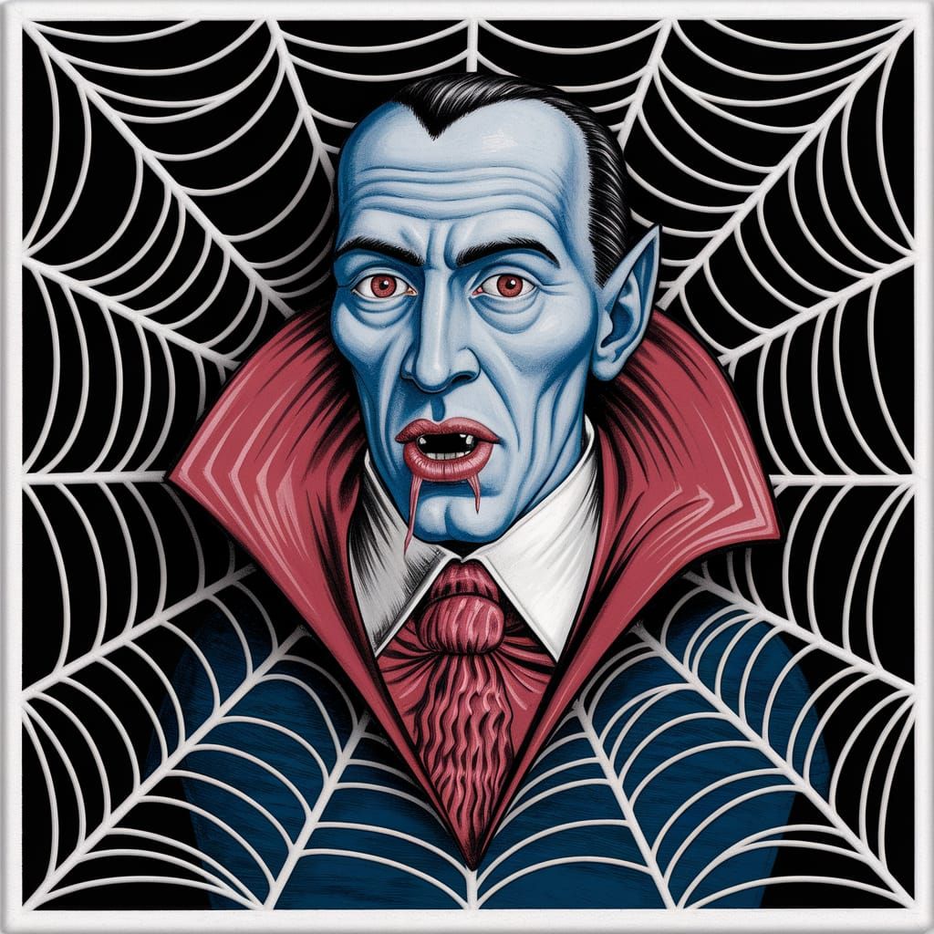 Spiderweb Vampire in Renaissance and Abstract Style