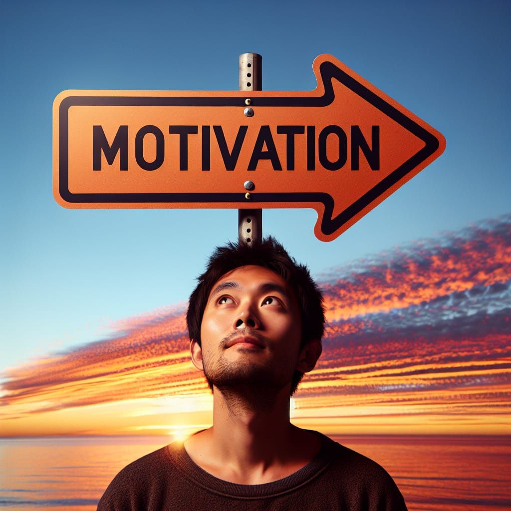 Motivation Street Sign with Sunset Background