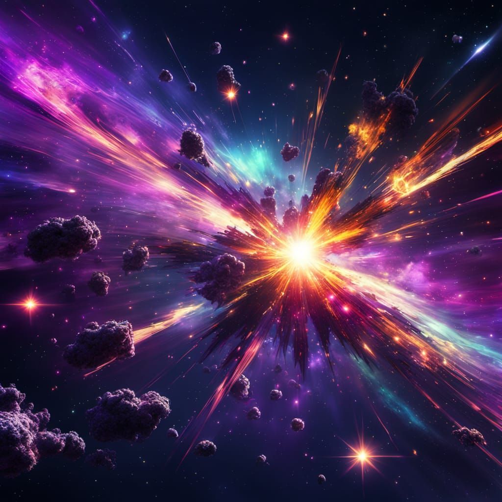 Explosion of Purple Hues: A Star in Space