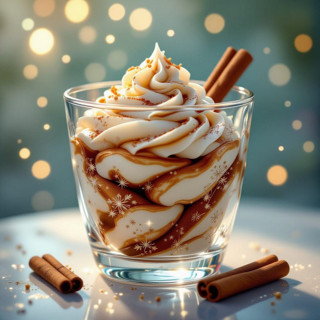 Whimsical Cinnamon Swirls in Etched Glass