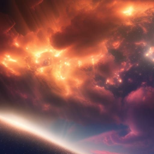 Dramatic Space Clouds in Digital Matte Painting