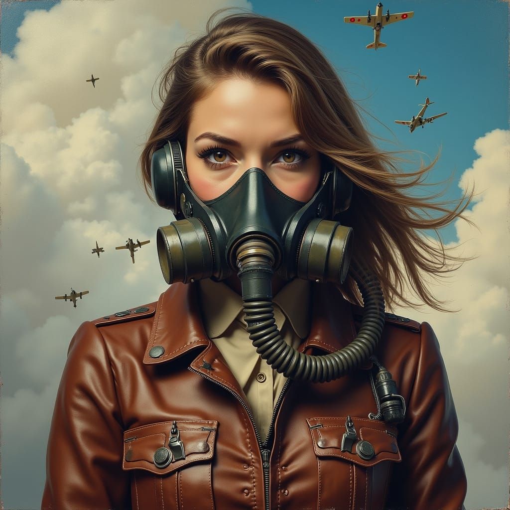 Salvaged Skin: An Aviator's Portrait in Mixed Styles