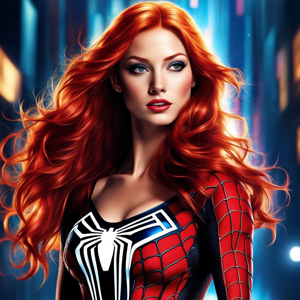 Mary Jane as Spider-Woman in Dynamic Fashion Photo