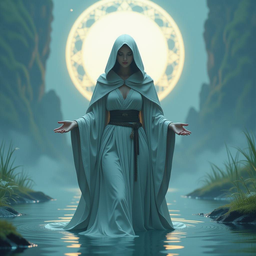 Ethereal Alien Figure in Digital Art Style