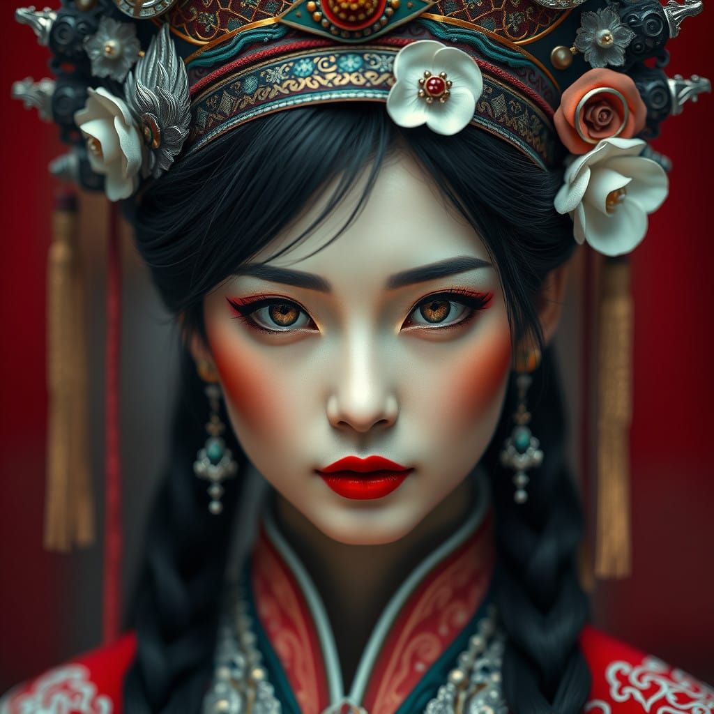 Enigmatic Peking Opera Siren in Fantasy Portrait
