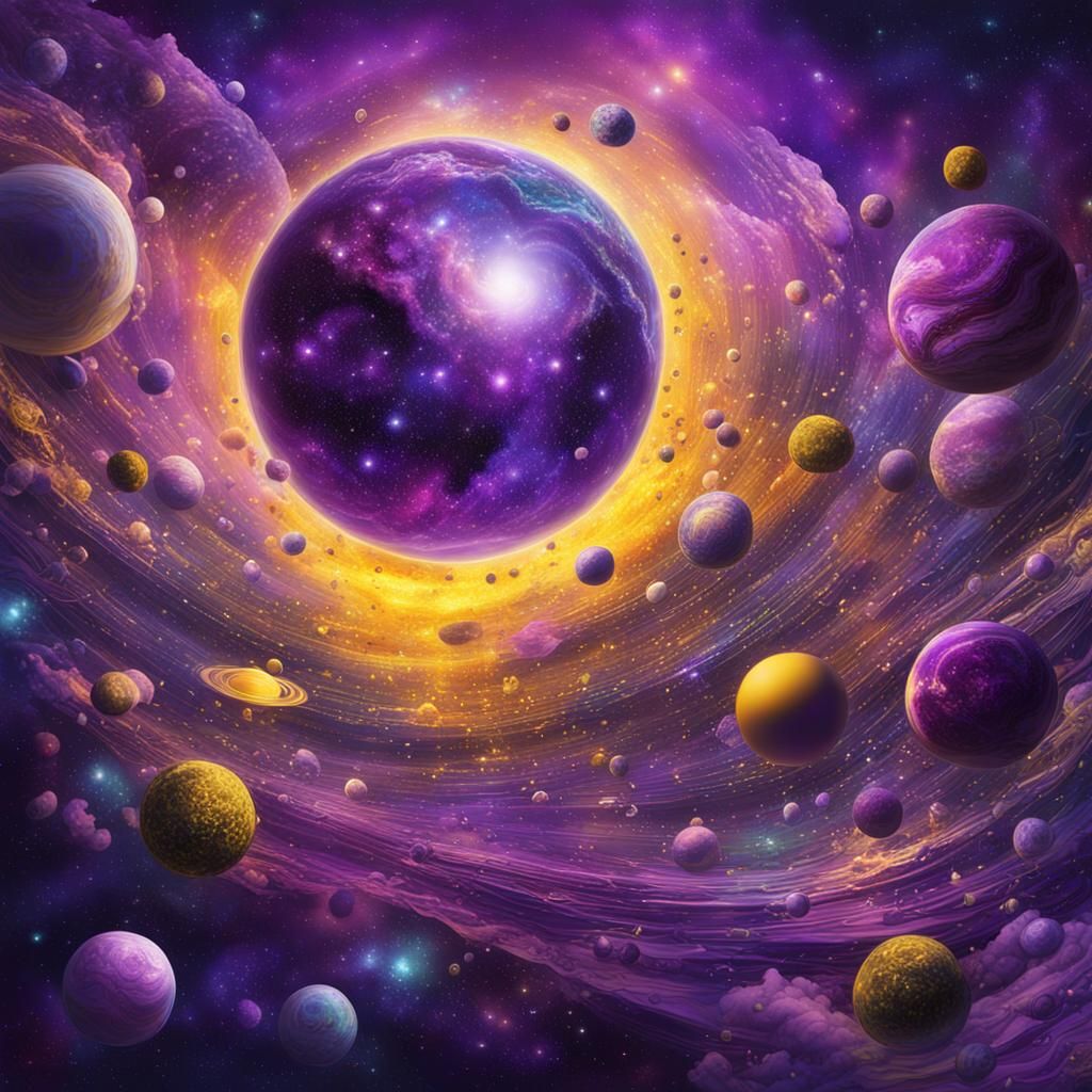 Purple Universe: Holographic Astral Cosmic Illustration