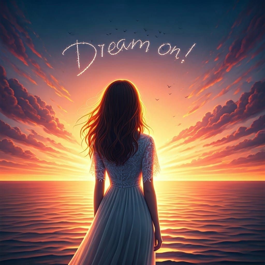 Girl Watching Dream On! Made of Birds, Splash Art