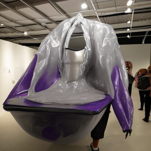 Shrek in Latex Vacuum Bed: Art Exhibition Piece