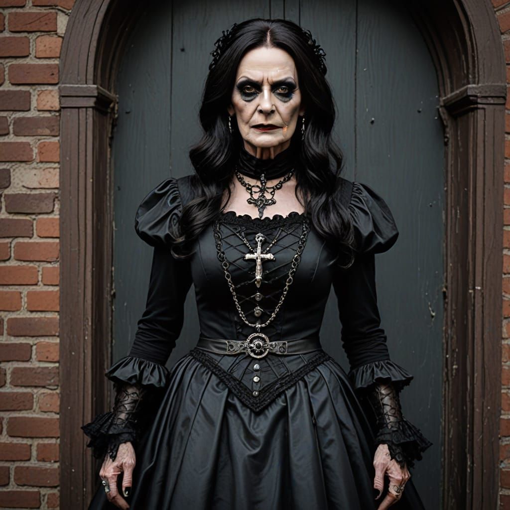 Elegant Gothic Brolita Crossdresser in Victorian-Inspired At...