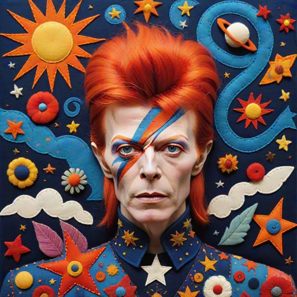 Ziggy Stardust Felt Art Performance