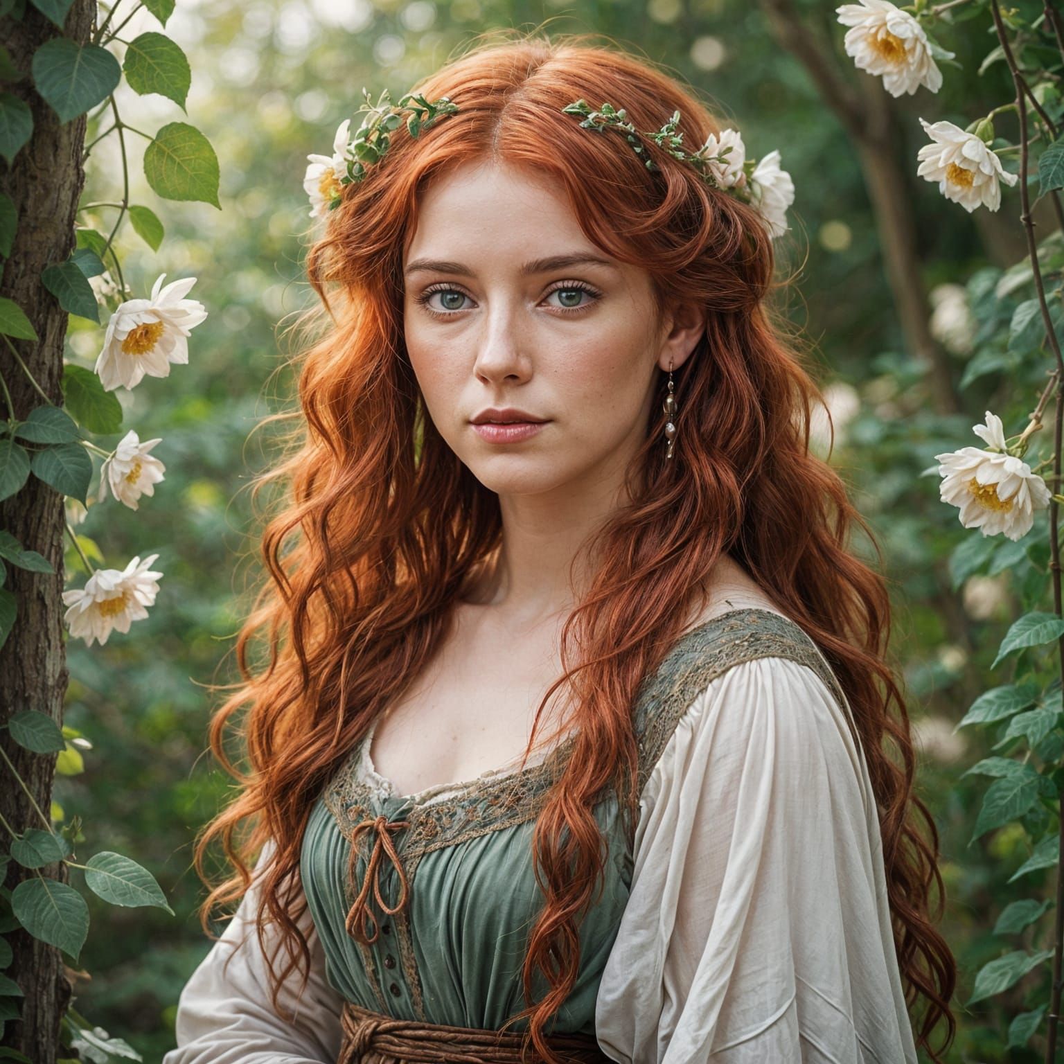 Portrait of a Redhead with Hazel Eyes