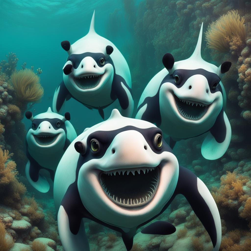 Smiling Orcas Take an Underwater Selfie