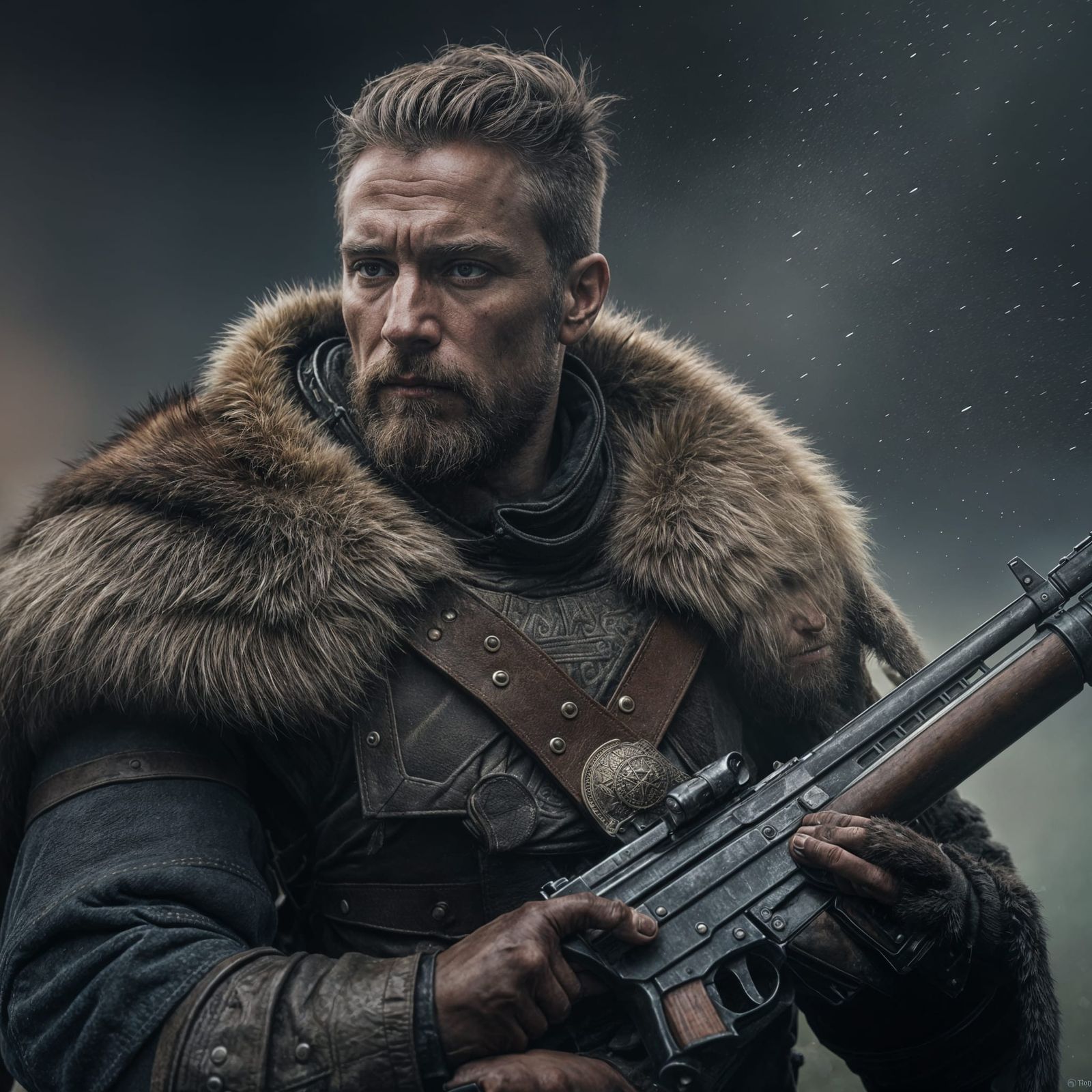 Warrior Roland with Thompson Gun Ready for Hire