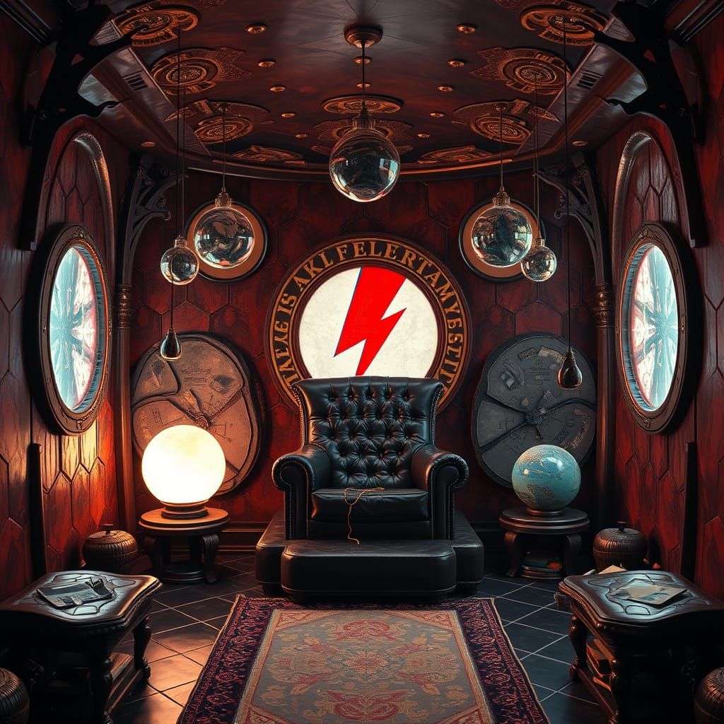 Surreal Shrine of Light, Leather, and Resonance in Futuristi...