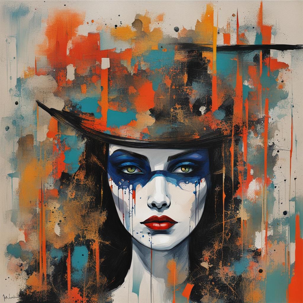 Abstract Art with Complementary Colors and Fine Details