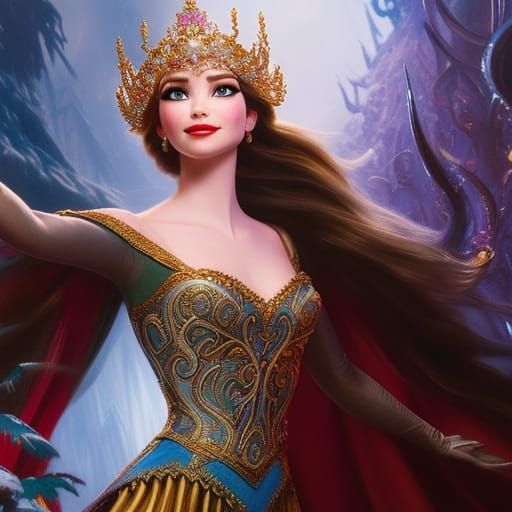 Intricate Disney Frozen Royal Crowns Digital Painting