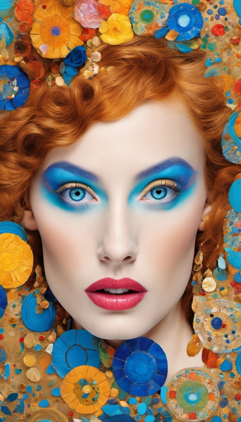 Artistic portrait  female, oil painting