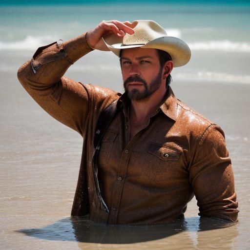 Hot Cowboy Sinking in Quicksand