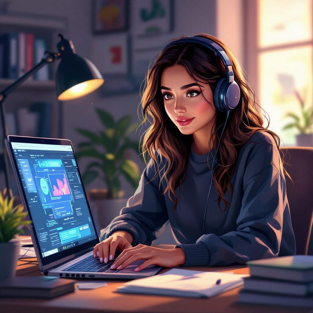 Online English Course for 9th Graders, Vivid Digital Art