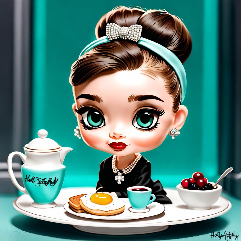 Chibi Holly Golightly at Tiffany's
