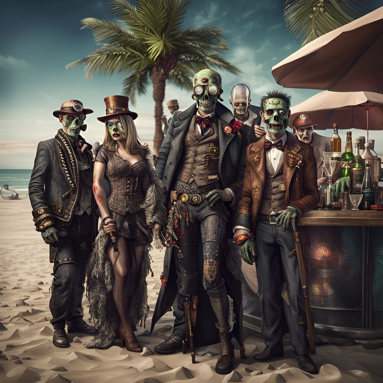 Steampunk Zombie Beach Party in Unreal Engine