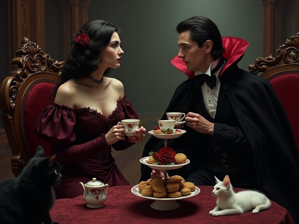 Dark Vampires Share a Haunting Tea