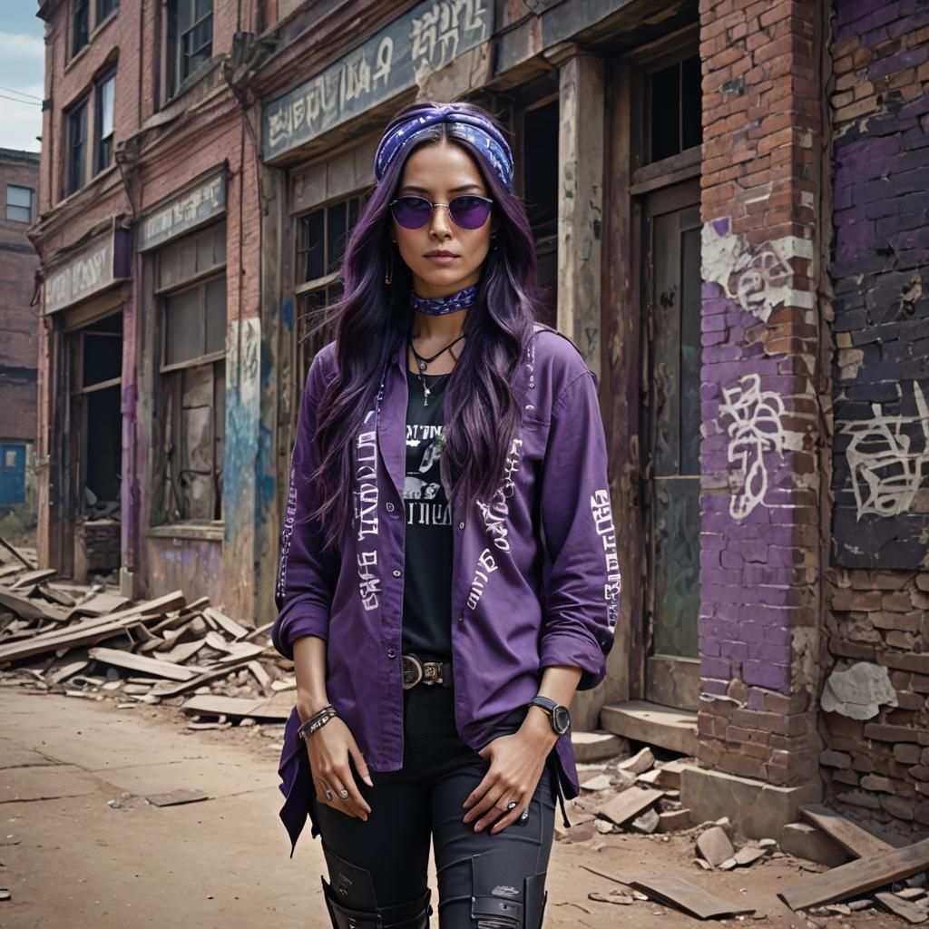 Asian Woman Gangster in Digital Matte Painting