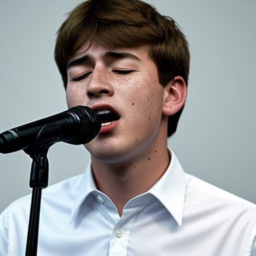 Hyperrealistic Portrait of a Young Singer in a Moody Atmosph...