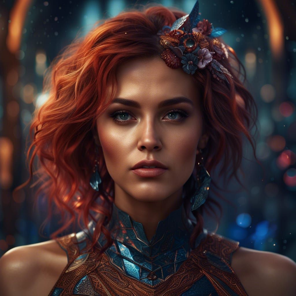 Beautiful Modern Woman Portrait in Detailed Matte Painting