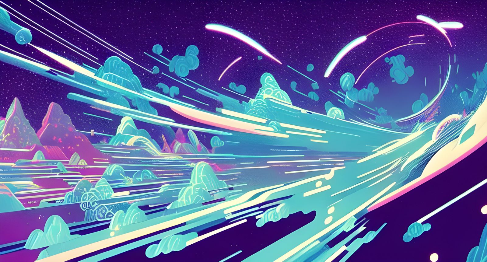 Lightspeed Travel Creates Streaking Stars: A Surreal Vision