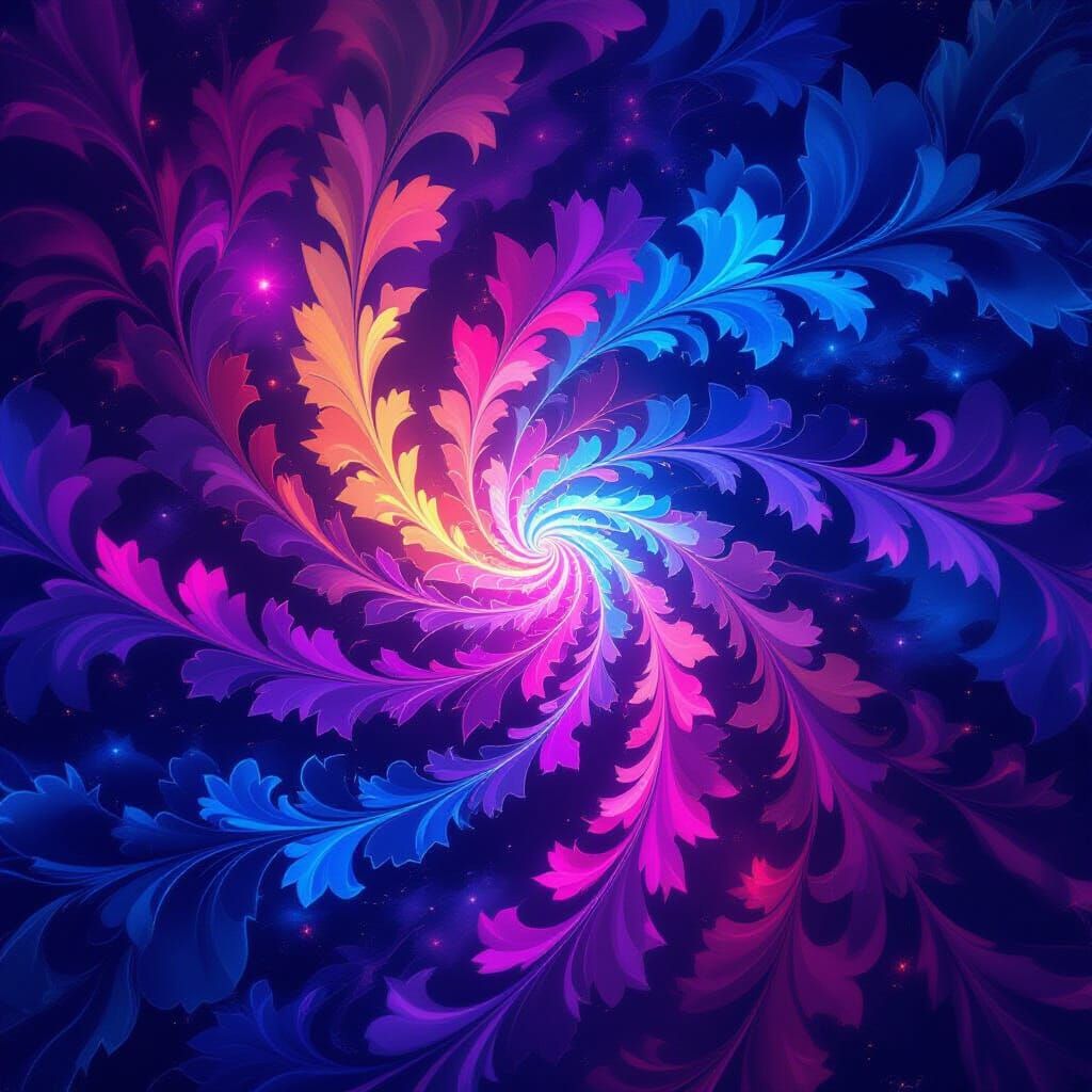 Kaleidoscope Galaxy: A Matte Painting in Purple and Pink