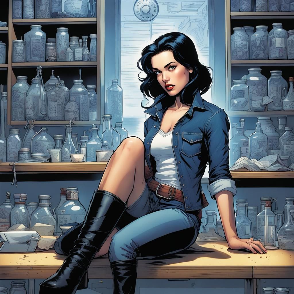 Snow White as Medical Student in Comic Book Art