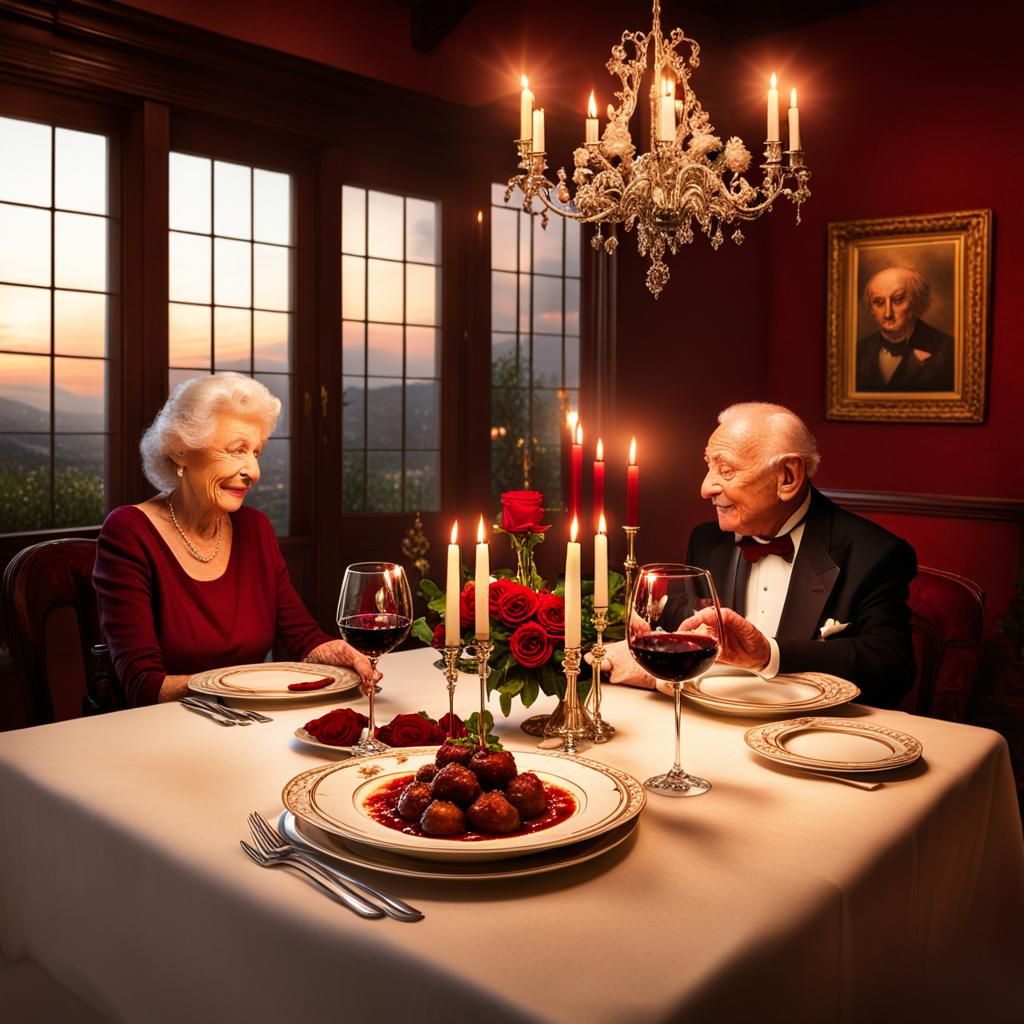 Romantic Candlelit Dinner for Elderly Couple