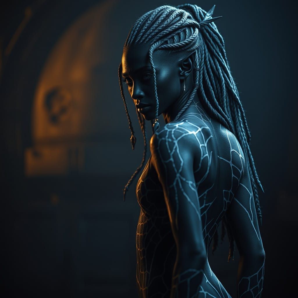 Exotic Dark Elf Warrior, Caught in a Web of Destiny