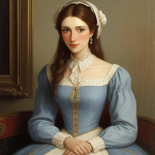 Regence Era Woman in Oil Painting Style