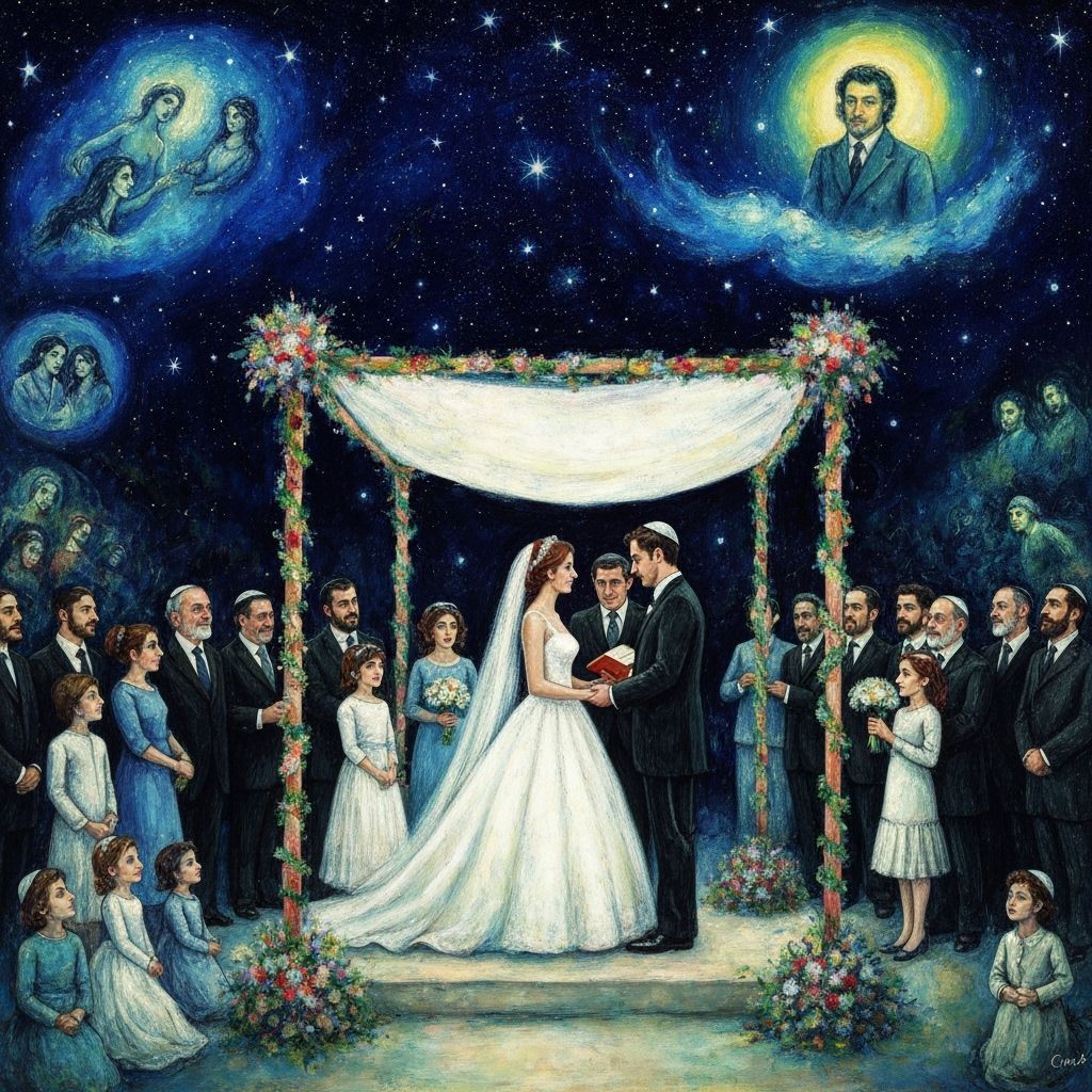 Jewish Wedding Ceremony Under Stars in Chagall Style