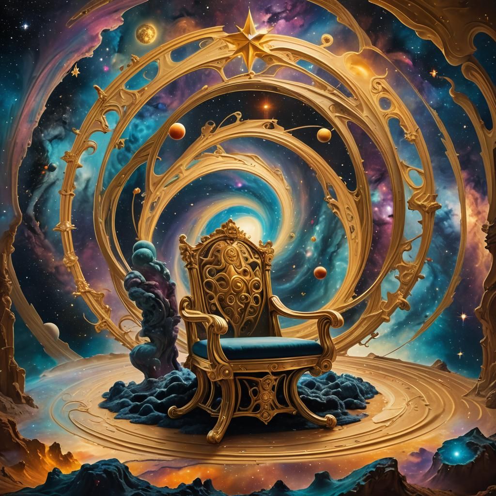 Cosmic Throne in a Swirling Galaxy