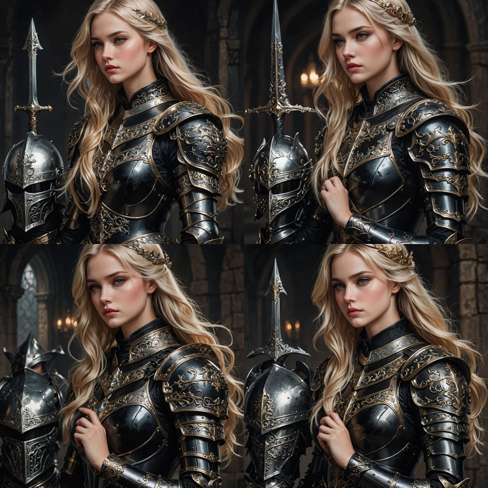 Armored Blonde Princess: Fantasy Portrait