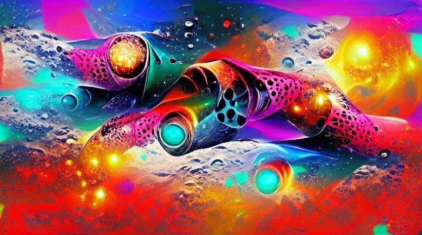 Colorful Retrofuturistic Nebula Splash Art